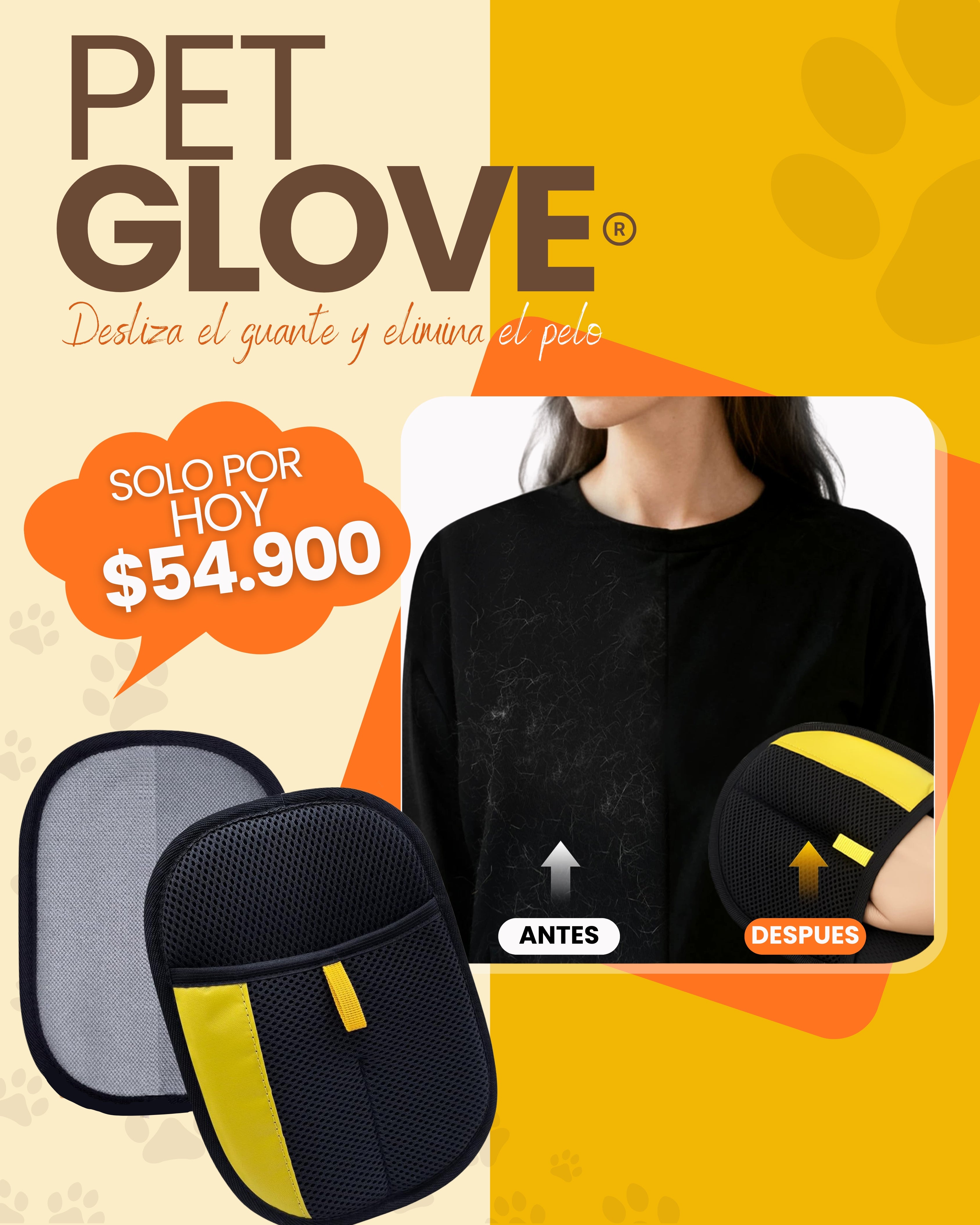 GUANTE REMOVEDOR DE PELO PARA MASCOTAS